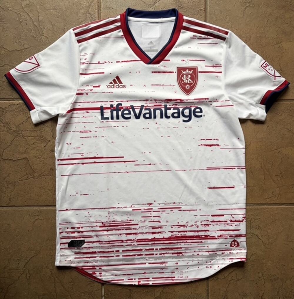 Adidas Real Salt Lake RSL 2191 Authentic Away Soccer Jersey MLS White Size L